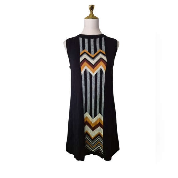 Missoni Dresses & Skirts - MISSONI for Target Knit Sleeveless Sweater Dress Chevron Pattern Black Size M